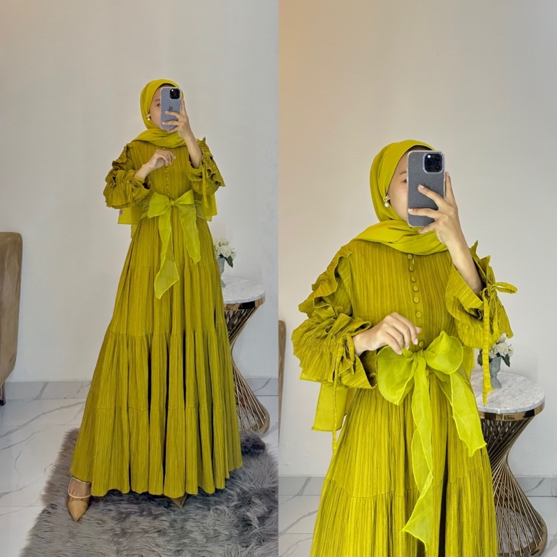 maxi crinkle serat kayu organza