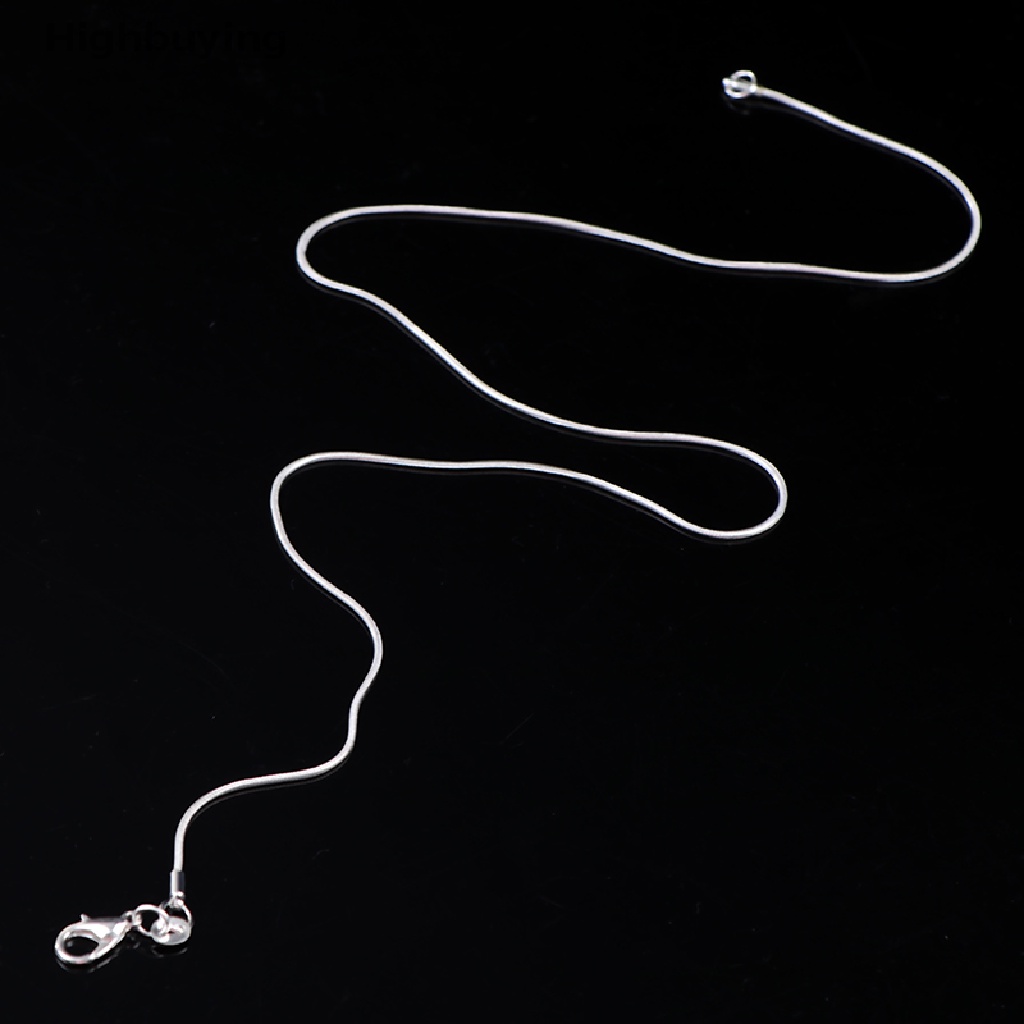 Hbid 5Pc Kalung Perak Silver Plated 1MM Rantai Ular Kalung Perhiasan Chain 45-70CM Glory
