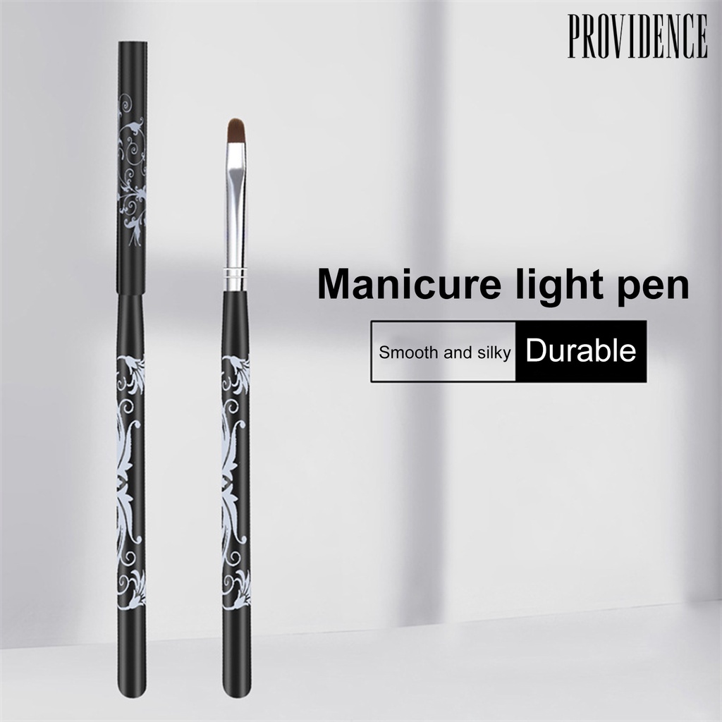 Providence Manicure Pen Bulu Lembut Ukiran Pen Holder Tidak Berbulu DIY Dengan Penutup UV Gel Lukisan Kuku Fototerapi Pena Pasokan Wanita