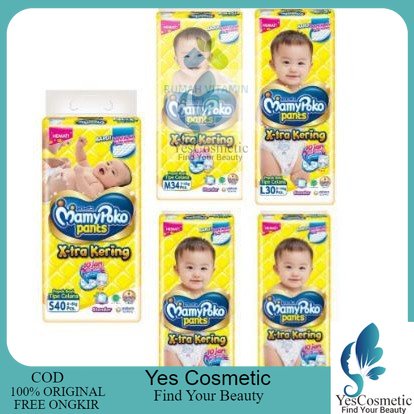 YES Promo MAMYPOKO S40, M34, L30, XL26, XXL24 ALL VARIANT / DIAPERS POPOK MAMI POKO