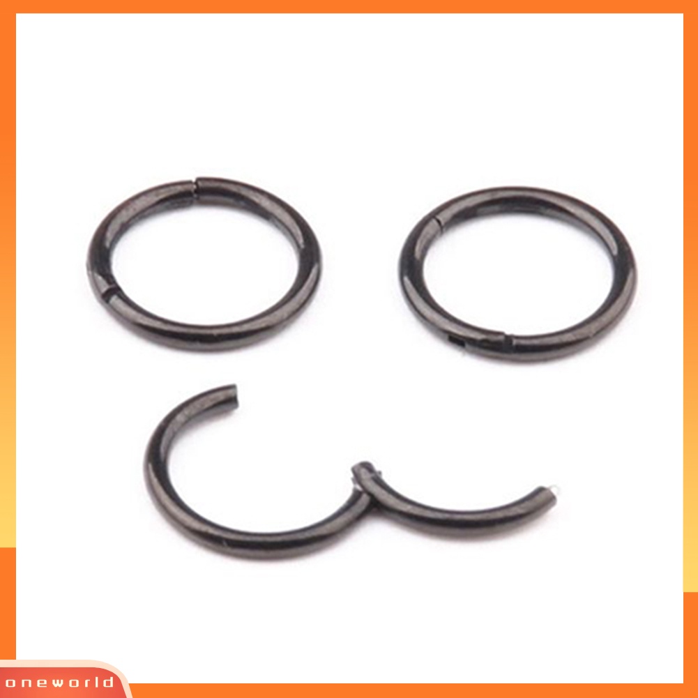 [oneworld] 1pc 16G 14G Cincin Hoop Segmen Berengsel Stainless Steel Bibir Hidung Septum Tindik