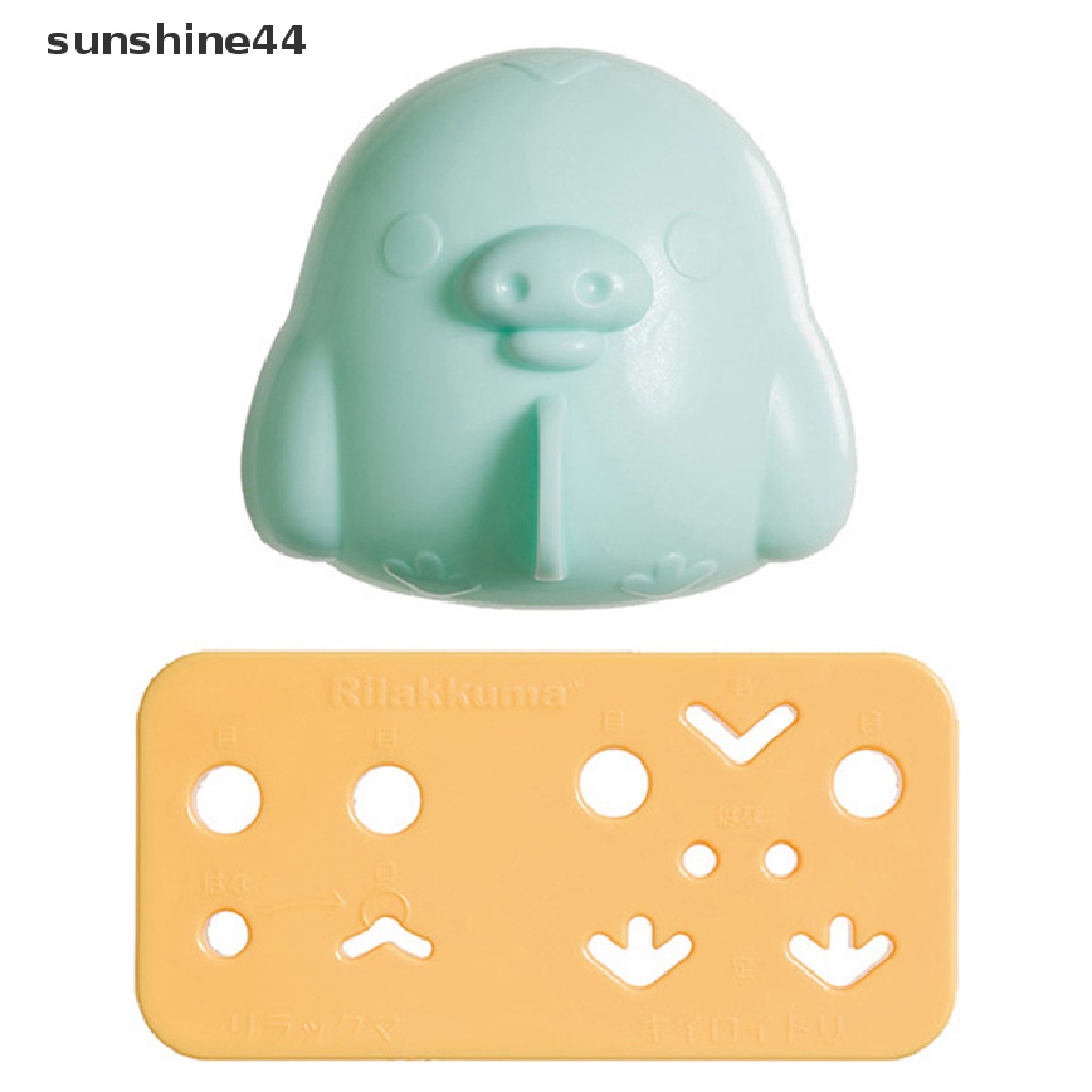 Sunshine Rice Ball Mold Set Cetakan Nasi Ayam Beruang Kawaii Sushi Kari Pemotong Rumput Laut.