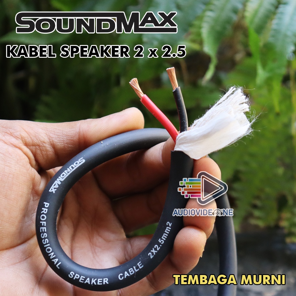 Kabel Speaker Soundmax 2 x 2,5 mm Kabel Spiker Serabut Tembaga Lentur