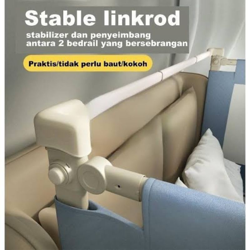 Kuru Baby Bedrail - Kuru Bed Rail - Kuru Stable Linkrod - Head Connector Stable Link Road Bedrail - Pagar Pembatas Pengaman Kasur Bayi - Pagar Tempat Tidur Bayi