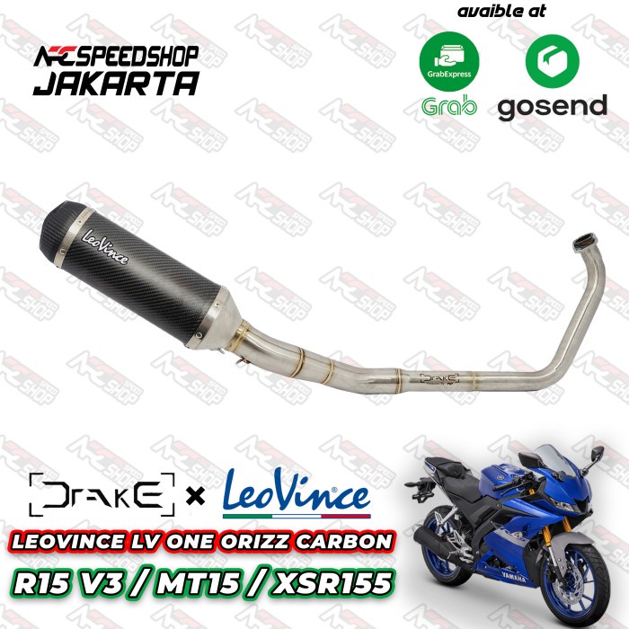 Knalpot Leovince Lv Orizz Carbon Header Drake R9 Yamaha R15V3 #Original