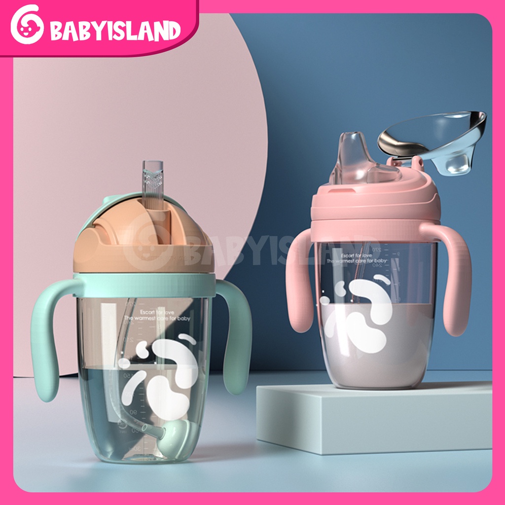 1 Cangkir 3 Botol Air Minum Anak Sedotan Anti Tumpah BPA Free Tali Panjang Botol Minum Anak Cangkir Pelatihan Sippy Portabel | Gravity Ball 300ML