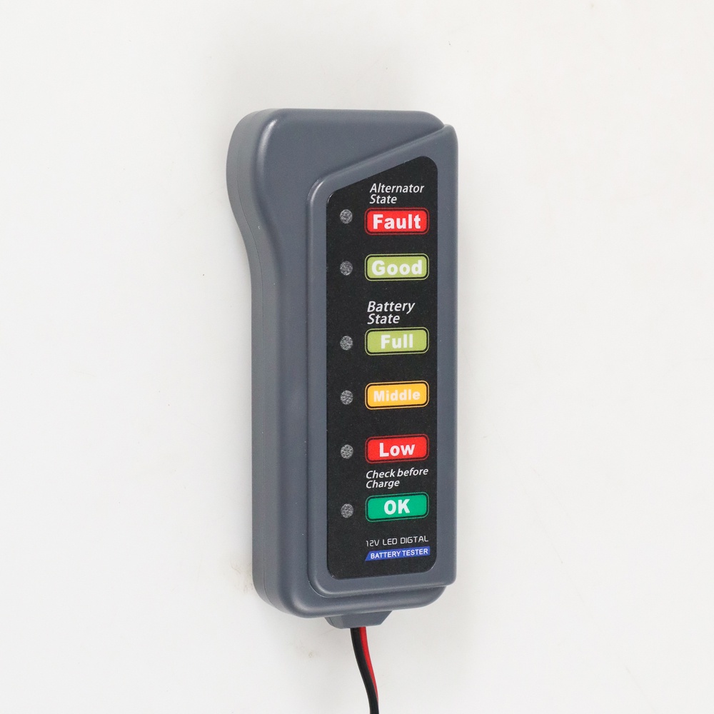 ELS Tester Baterai Digital Diagnostik Mobil 12V 6 LED - AHX-009 - Black