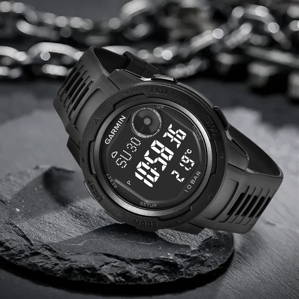 [COD] Jam Tangan Pria Fashion GARMIN Digital Rubber Tahan Air