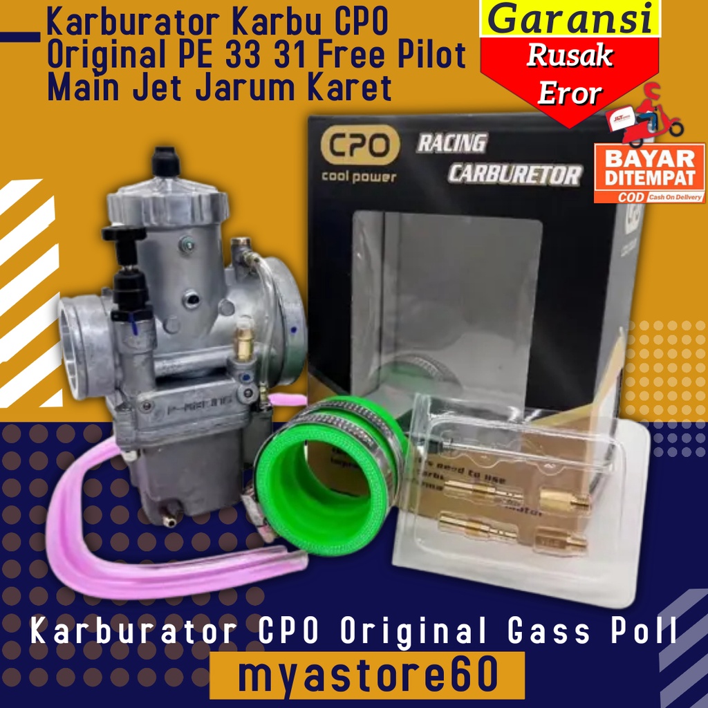 Karburator Karbu Carbu CPO Original PE 33 31 GRATIS Free Pilot Main Jet Jarum Karet