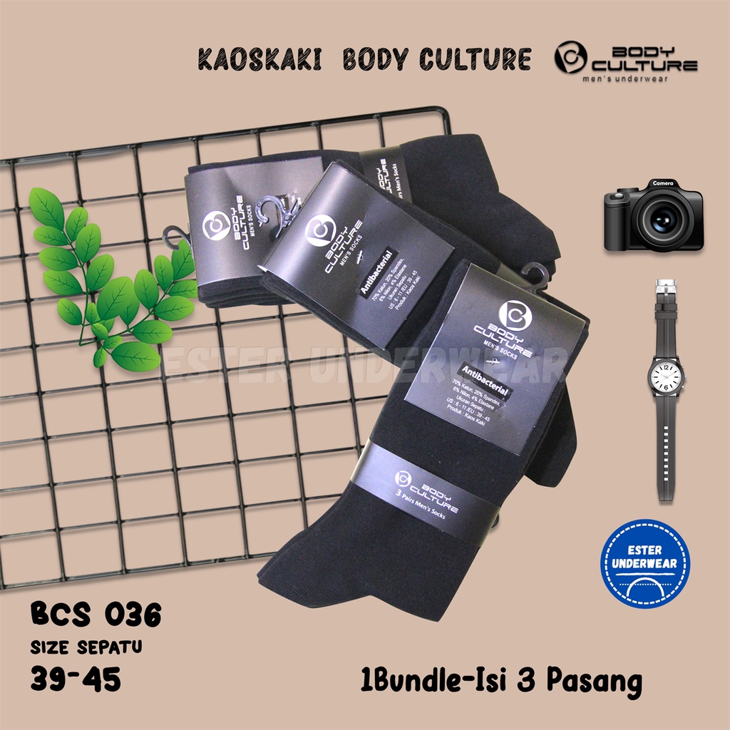 Kaos Kaki Casual Body Culture BCS036  Bundle Isi 3 Pasang