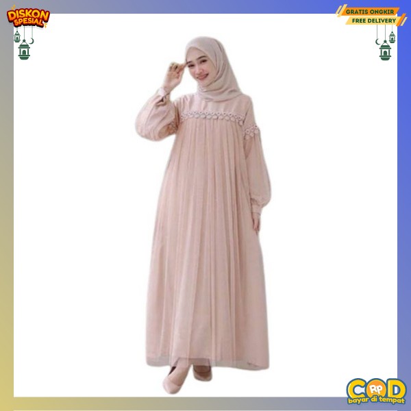 Gmis Syar'I Gamus Sari Khimar Gamis Plus Krudung Syarii Dress Pesta Kondanga Baju Gamis Wanita Terba