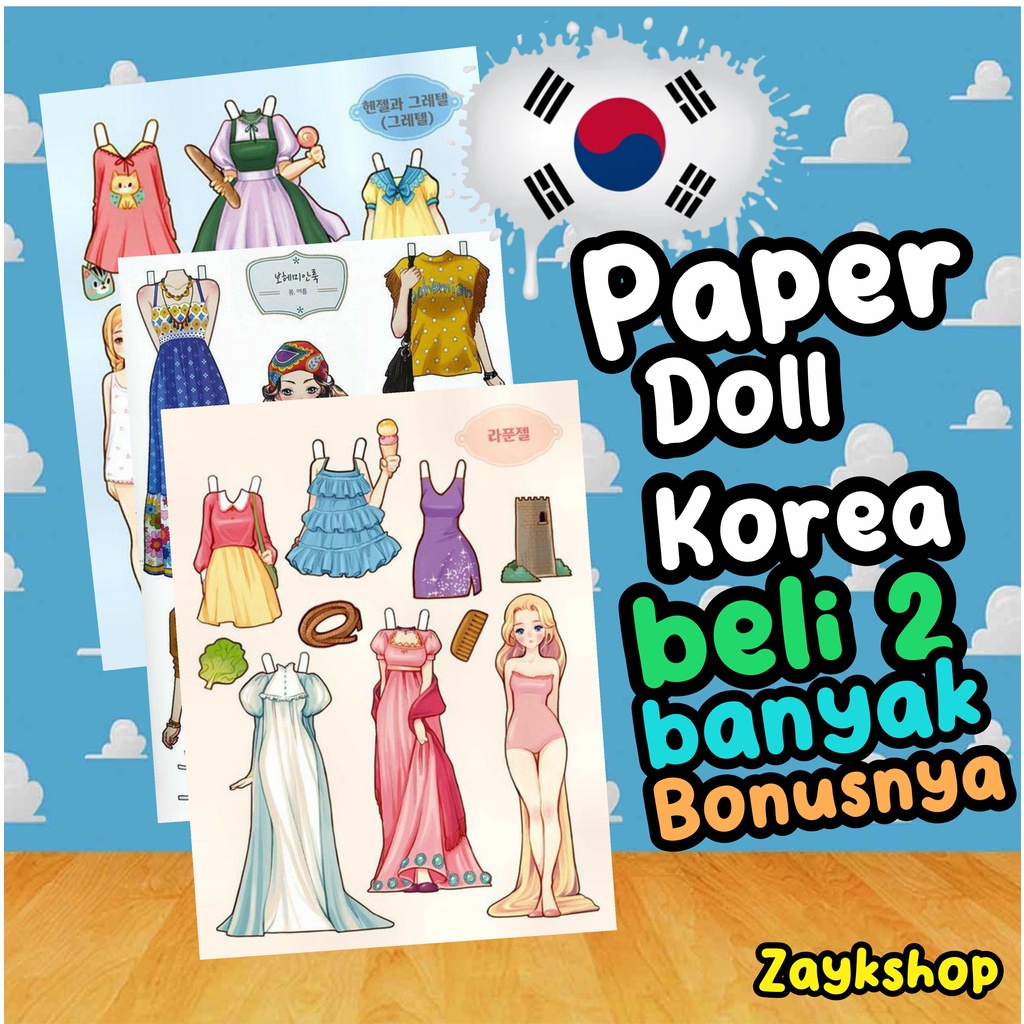 MAINAN BP BPAN KERTAS KOREA PAPER DOLL BONEKA KERTAS MAINAN JADUL ANAK PEREMPUAN MAGNETIC PREMIUM