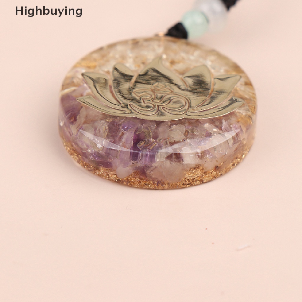 Hbid Orgonite Amethyst Energy Pendant Yoga Lotus Orgonite Kerajinan Tangan Kalung Pendant Glory