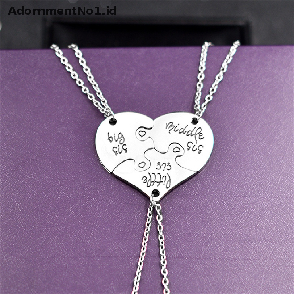 [AdornmentNo1] Trendy Kalung Patah Hati Liontin Puzzle Little Middle Big Sister Famly Chain [ID]