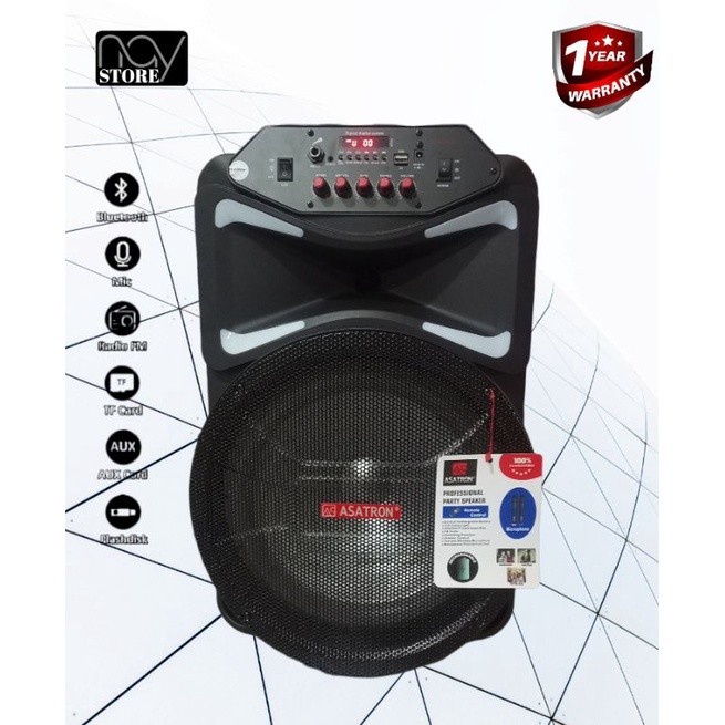 SPEAKER BLUETOOTH ASATRON ORION 12 inch - FREE 2 MIC