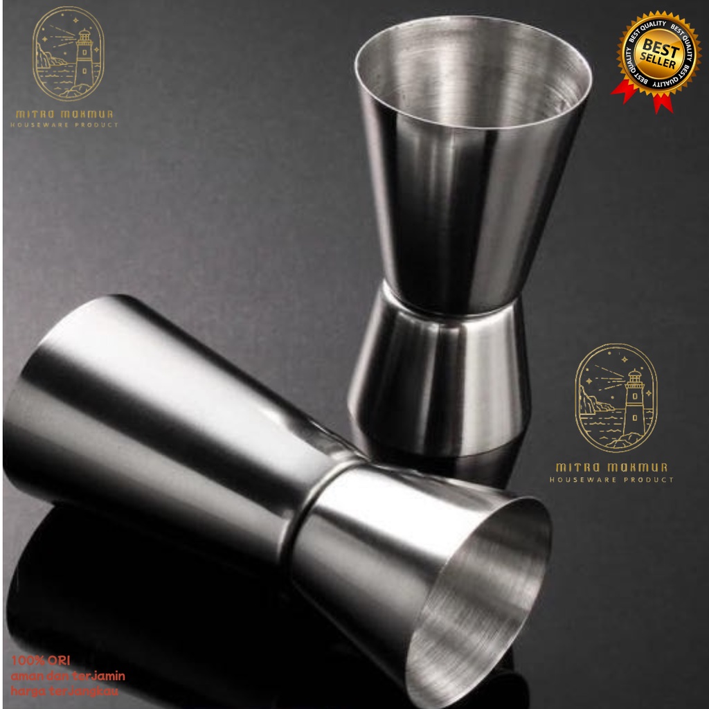 JIGGER STAINLESS MEASURE 15/30 ml / GELAS UKUR STAINLES / MEASURING CUP