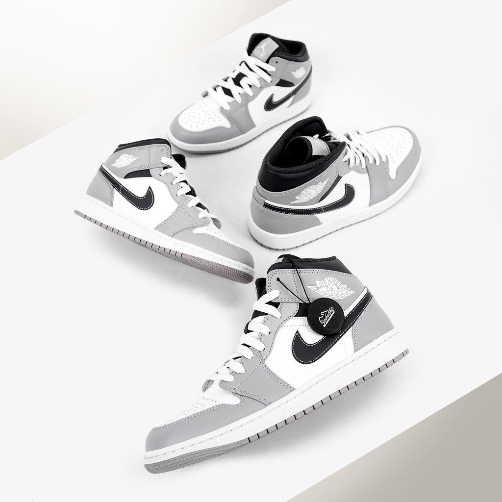 Air Jordan 1 Mid Light Smoke Grey Anthracite GS
