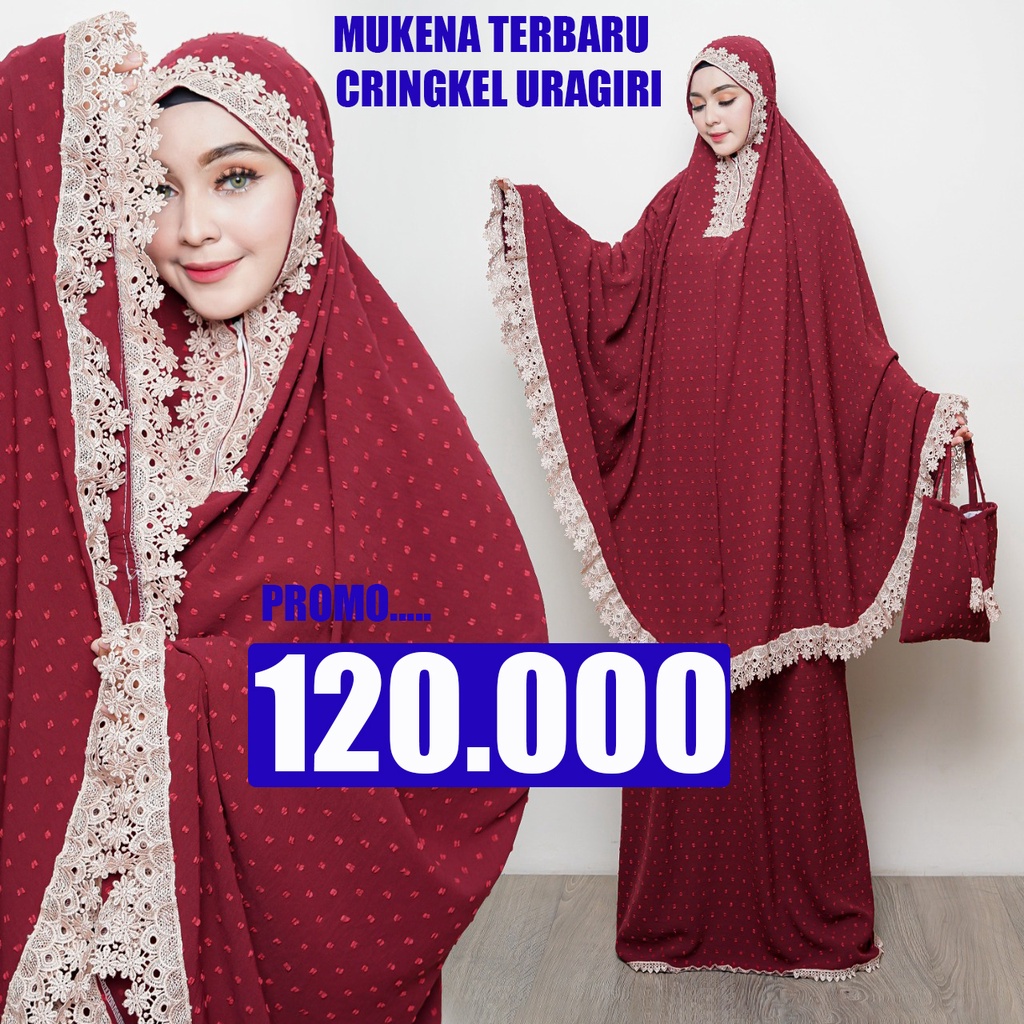 MUKENA DEWASA CRINCLE AIRFLOW / MUKENA AIRFLOW URAGIRI TERMURAH / MUKENA URAGIRI DEWASA