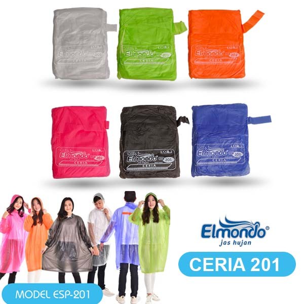 Jas Hujan Elmondo Ceria Poncho (Terusan ) ESP201 -  TIDAK BISA PILIH WARNA / WARNA RANDOM !!!!!