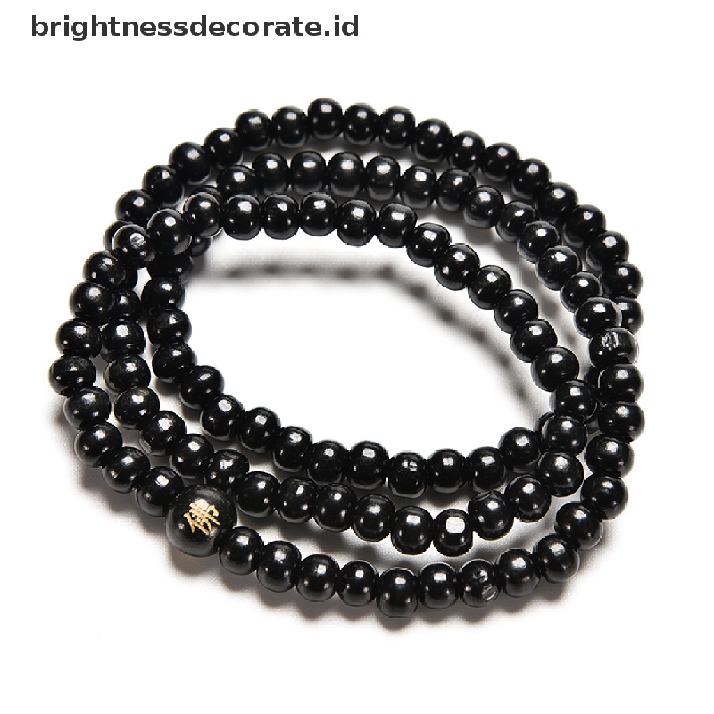 [Birth] Sandal Meditasi Buddha Buddha Buddha6 *108Manik Doa Hitam Gelang Kalung [ID]