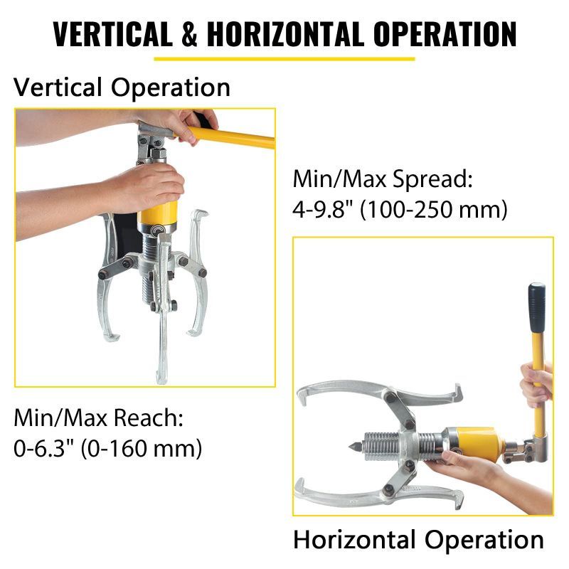 5/10 Ton Treker Hidrolik Alat Buka Bearing Hydraulic 3 Jaw Hydraulic Bearing Puller