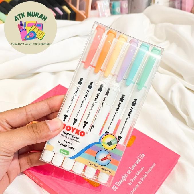 

Joyko Highlighter Pastel set isi 6 pcs HL54 warna warni colorful tosca