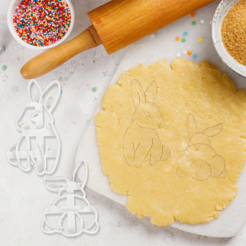 Paskah Kartun Kelinci Cookie Pemotong/Lucu Bentuk Kelinci DIY Biskuit Cetakan Dapur Baking Aksesoris