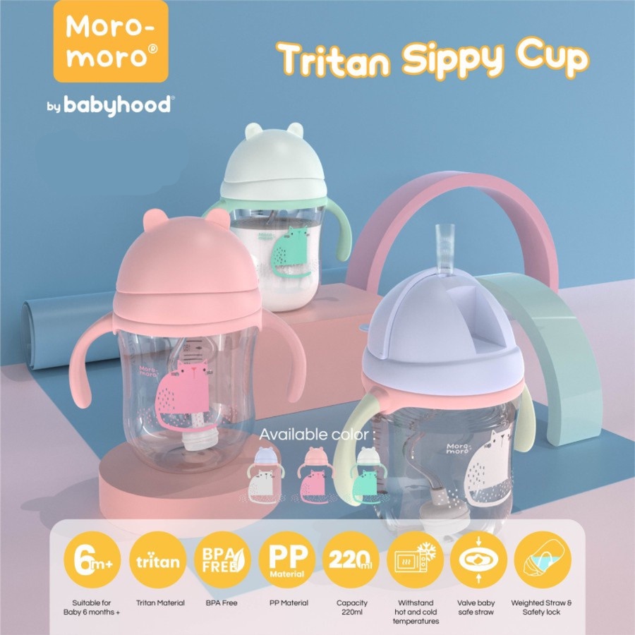 MORO-MORO Tritan Sippy Cup 220ml Gelas Anak