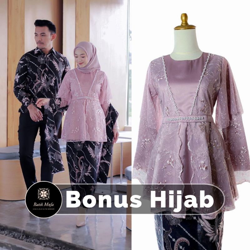 Kebaya batik couple ANESYA Dusty (GRATIS HIJAB) | KEBAYA MODERN Kebaya wisuda kebaya lamaran tunangan