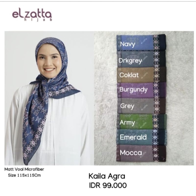 Kaila Agra segiempat motif terbaru elzatta