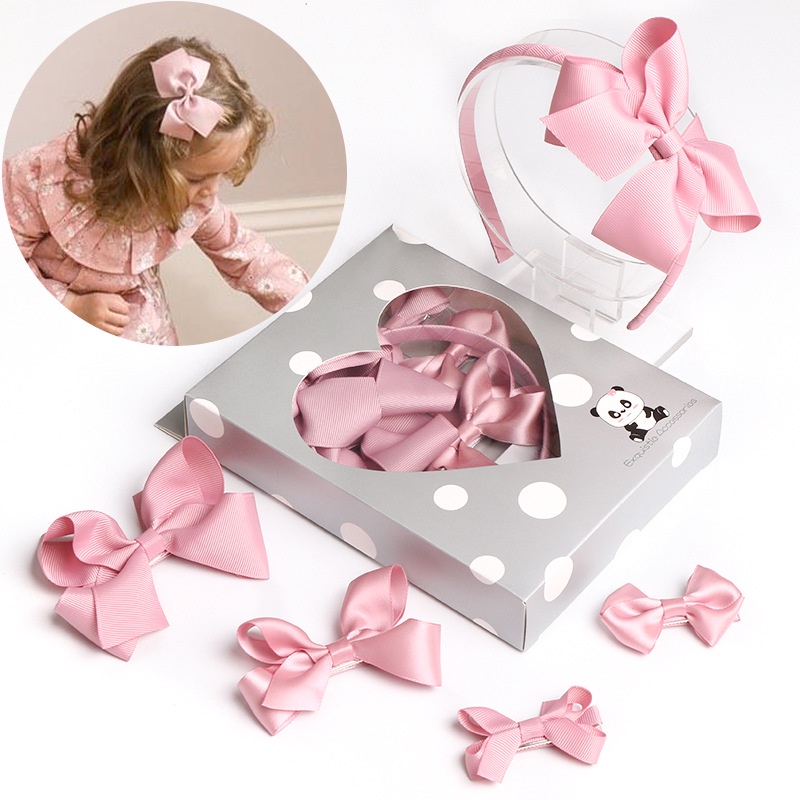 RIBBON HAIR CLIP HEADBAND SET GIRL CUTE BABY JEPIT RAMBUT PITA COUPLES PARENT-CHILD SISTERS COUPLE IBU ANAK BAYI ADIK KAKAK JEPITAN BOW KNOT AKSESORIS BANDO HAIR PIN HAIRPIN HAIRCLIP KOREA KOREAN CEWEK PEREMPUAN KAIN WARNA SOLID POLOS PASTEL SOFT LEMBUT