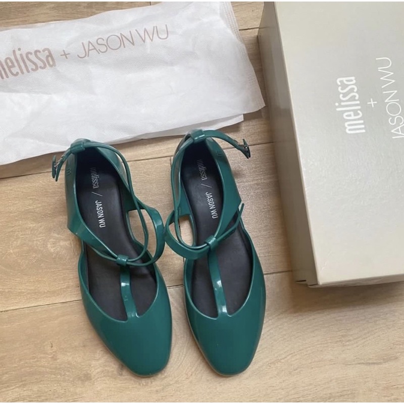Preloved Melissa shoes Penelope + Jason wu Ad Green Black Melissa size 39 sepatu melissa murah sepat