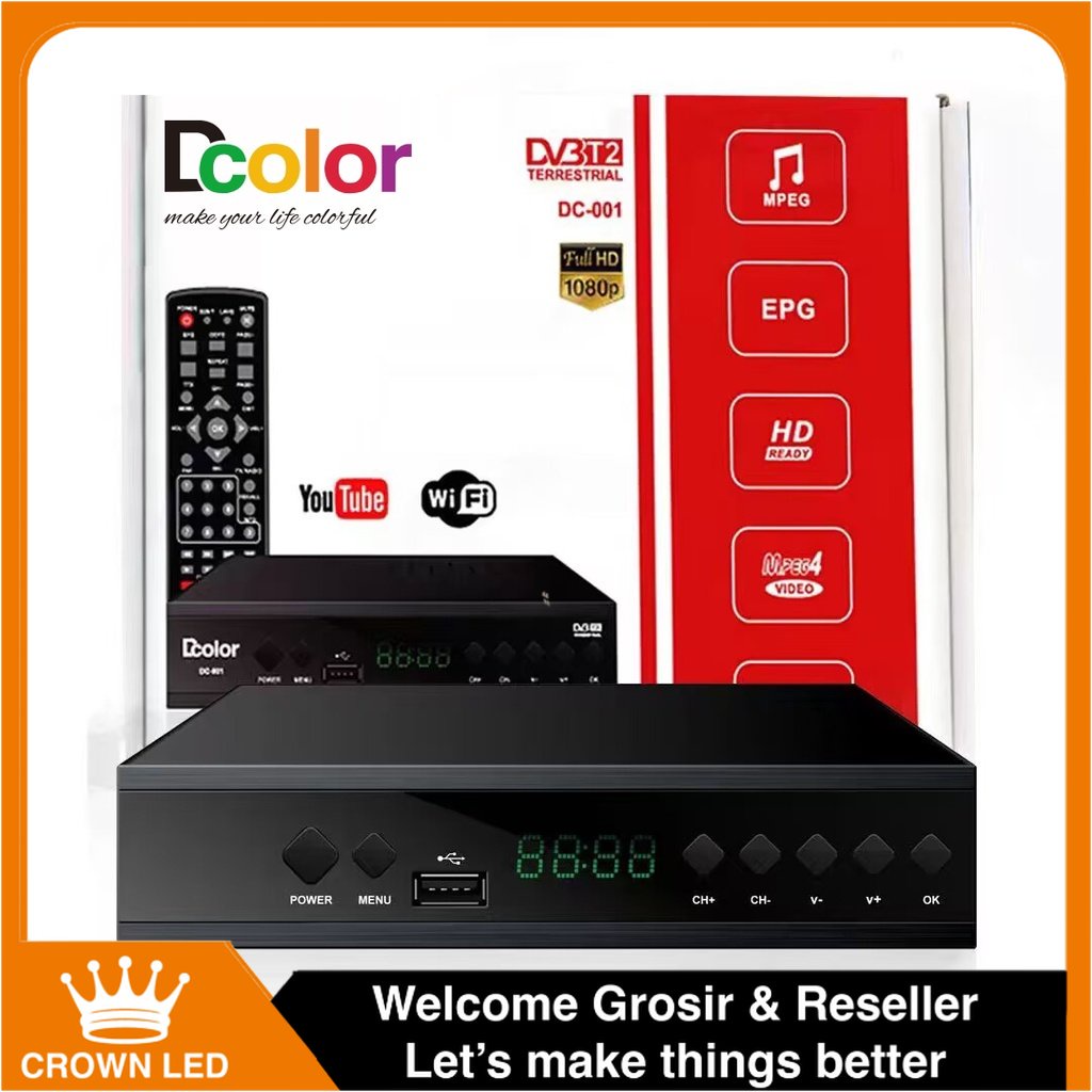 SET TOP BOX TV digital Receiver WIFI YOUTUBE FULL HD STB DCOLOR DVB T2