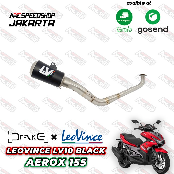Knalpot Leovince Lv 10 Black Header Drake R9 Yamaha Aerox 155 Old #Original