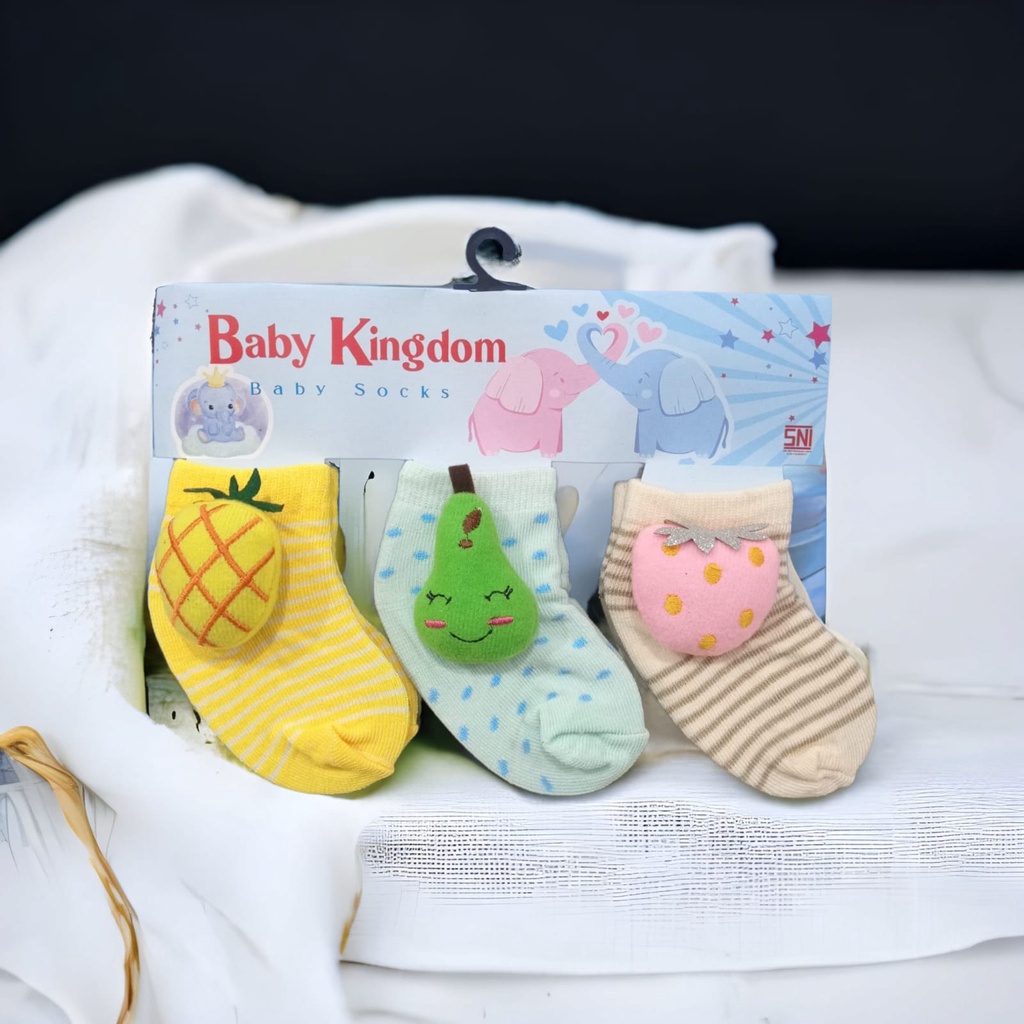 3 Pasang Kaos Kaki Bayi Newborn Lucu Variasi Boneka