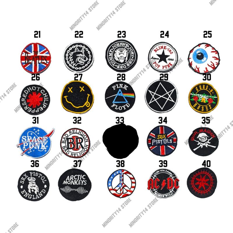 Patch bordir Emblem bordir band musik punk rock oldskool brand kekinian hypebeast