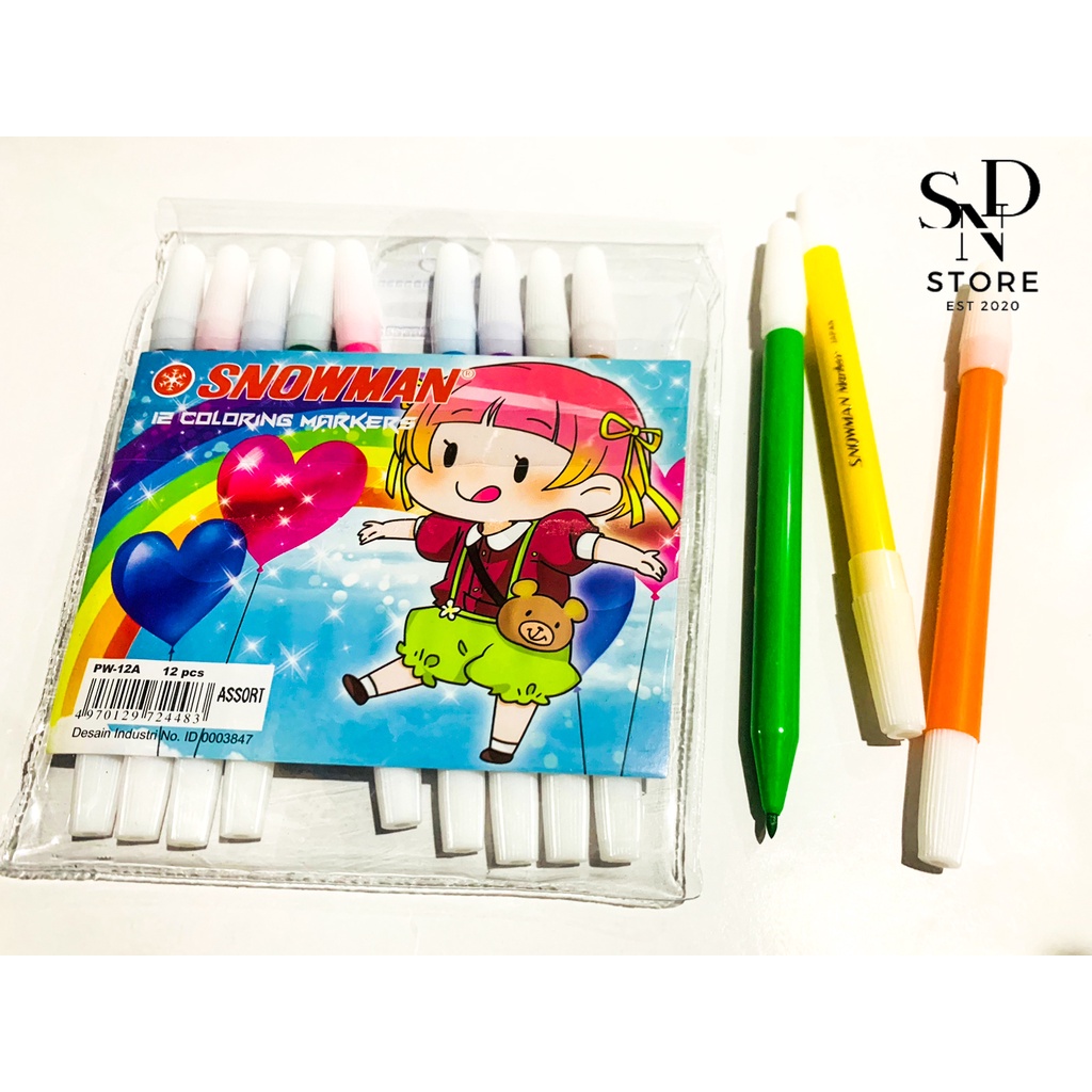 

SPIDOL SNOWMAN 12 WARNA / SPIDOL KECIL / SNOWMAN PW 12A