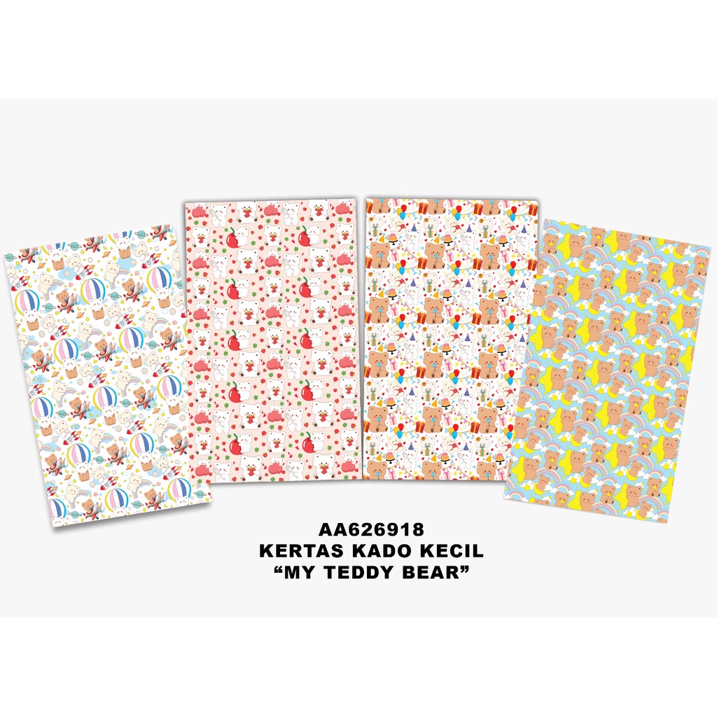 Grosir Kertas Kado KIKY / Bungkus kado / Gift wrap Motif Fancy random - 1 pack