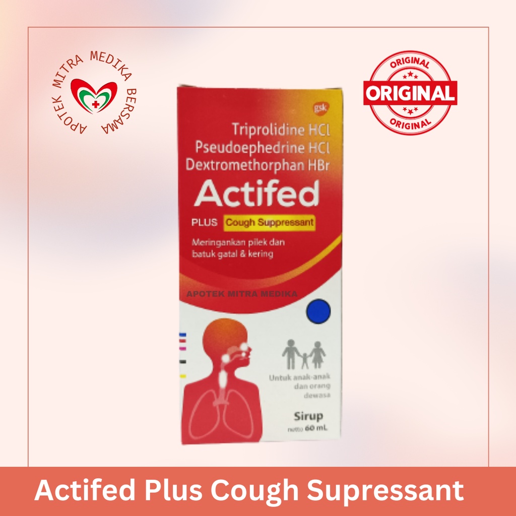 Actifed Plus Cough Supressant Sirup 60 ml (Merah)