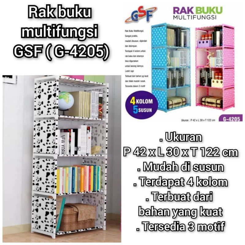 Rak Buku Portable 4 susun serbaguna