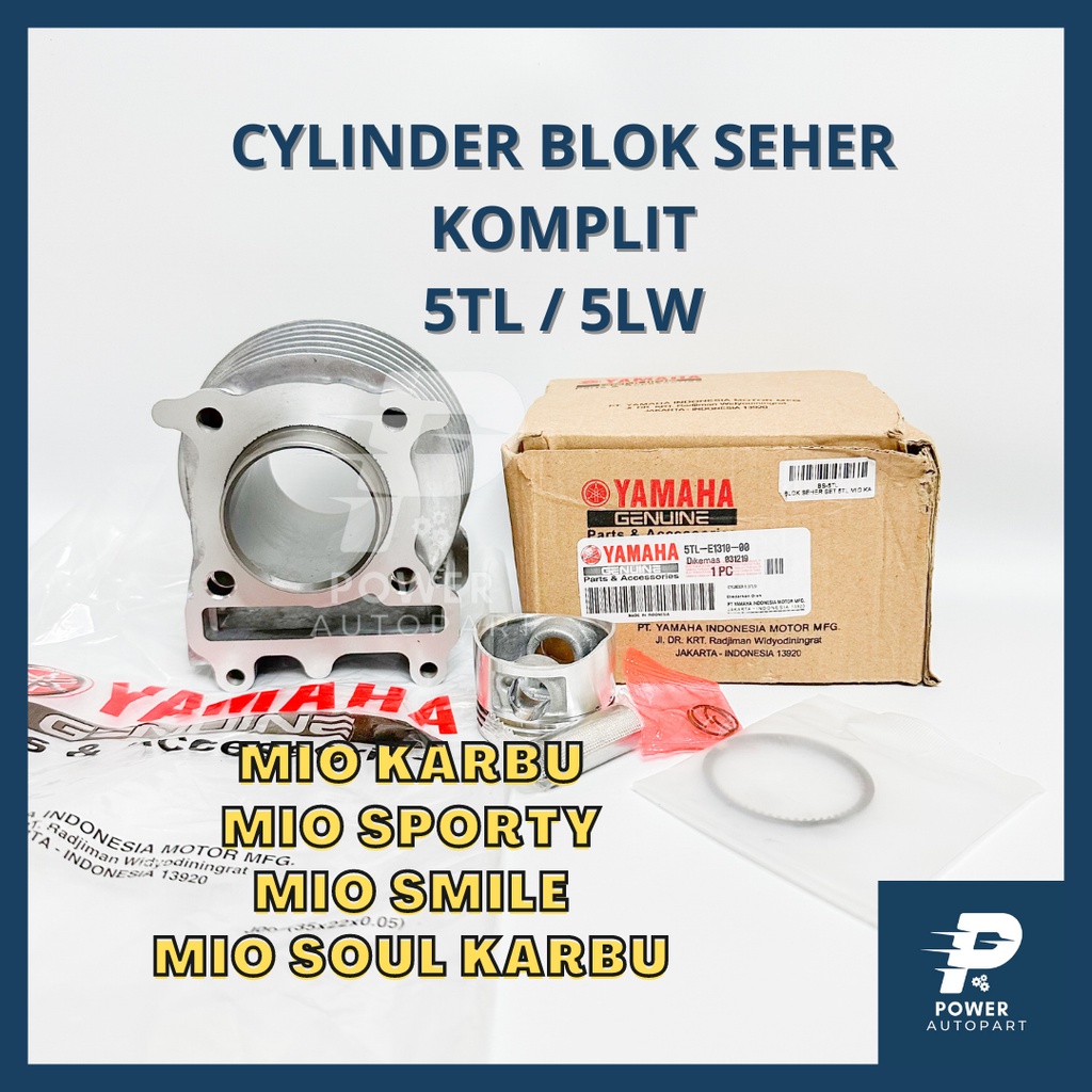 CYLINDER BLOK SEHER + PISTON KIT SET KOMPLIT YAMAHA KUALITAS ASLI ORIGINAL MIO KARBU, MIO SPORTY, MI