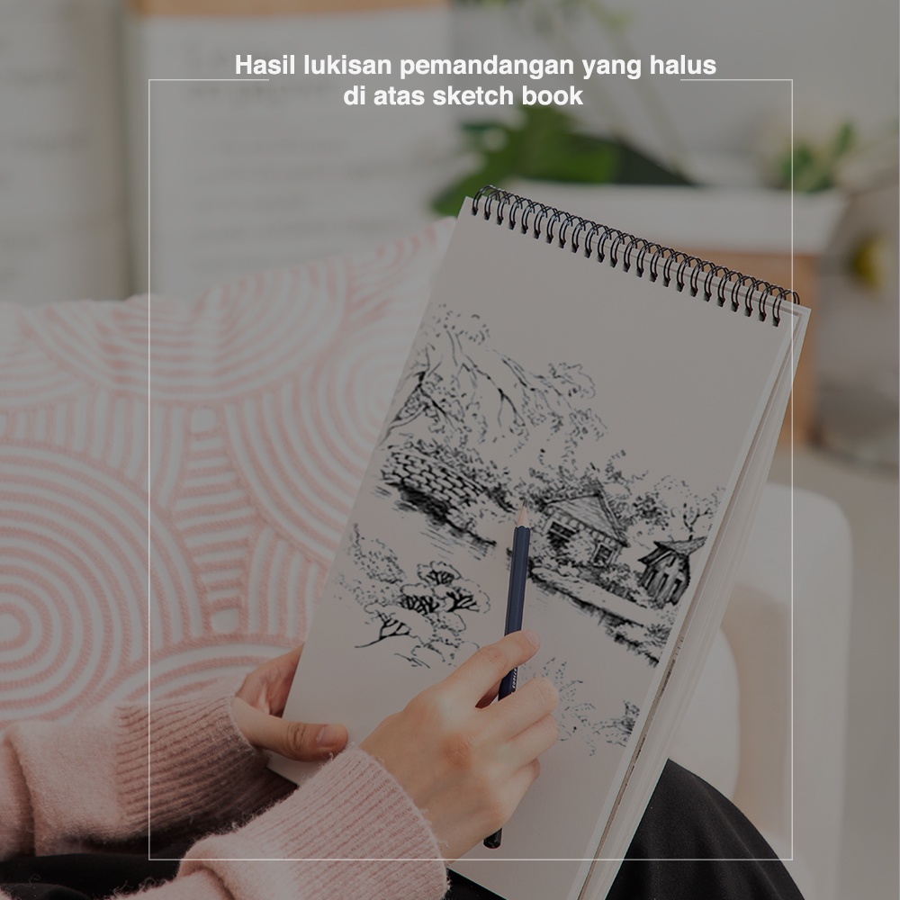 Deli Sketch Book / Buku Gambar Jilid Spiral Vertikal B5 40 Lembar 100 gsm 73628