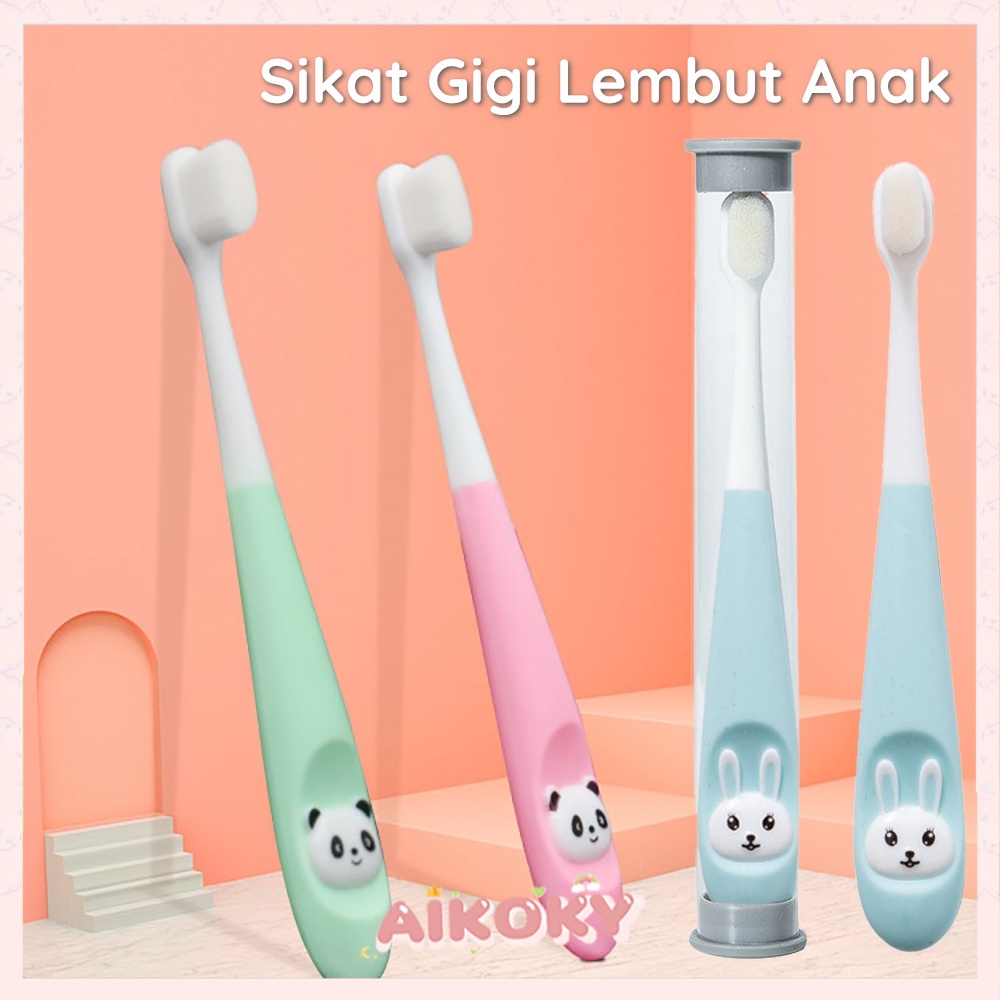 AIKOKY Sikat gigi anak kartun panda/Kids Toothbrush lembut