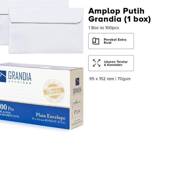 

PROMO HARI INI Amplop Putih Grandia 104 Polos ( 1ktk/100lbr ) !