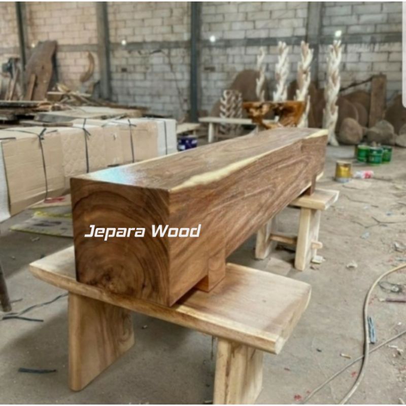 bangku balok utuh trembesi solid
