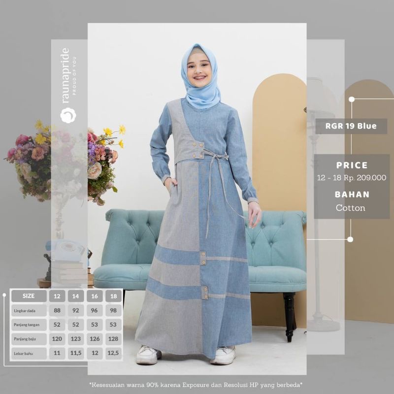 RAUNA - GAMIS REMAJA RGR 19 BLUE