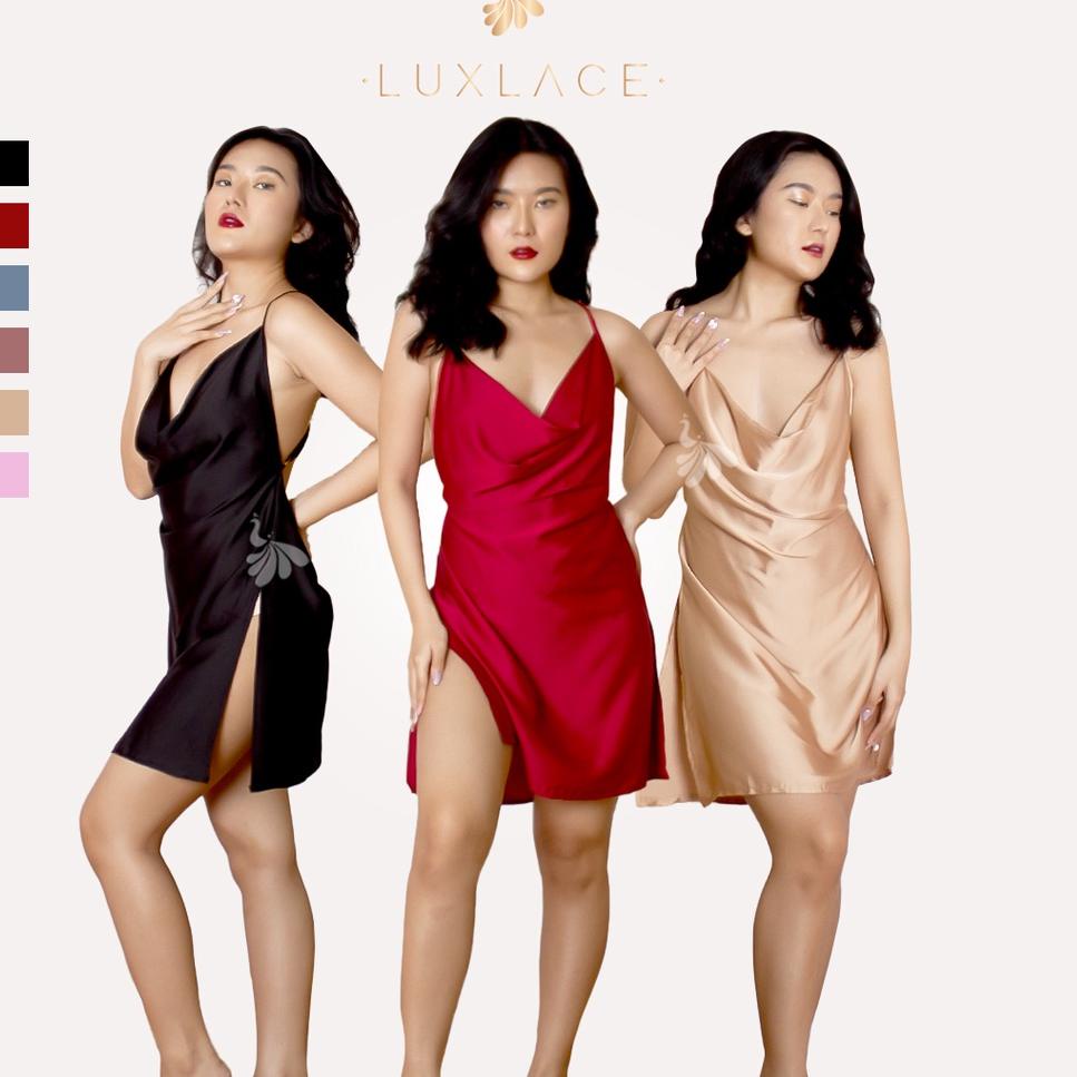 LUXLACE WEAR AMBER Sexy Lingerie Bahan Satin Halus Mengkilap Baju Wanita Dewasa Import Kualitas Bagu