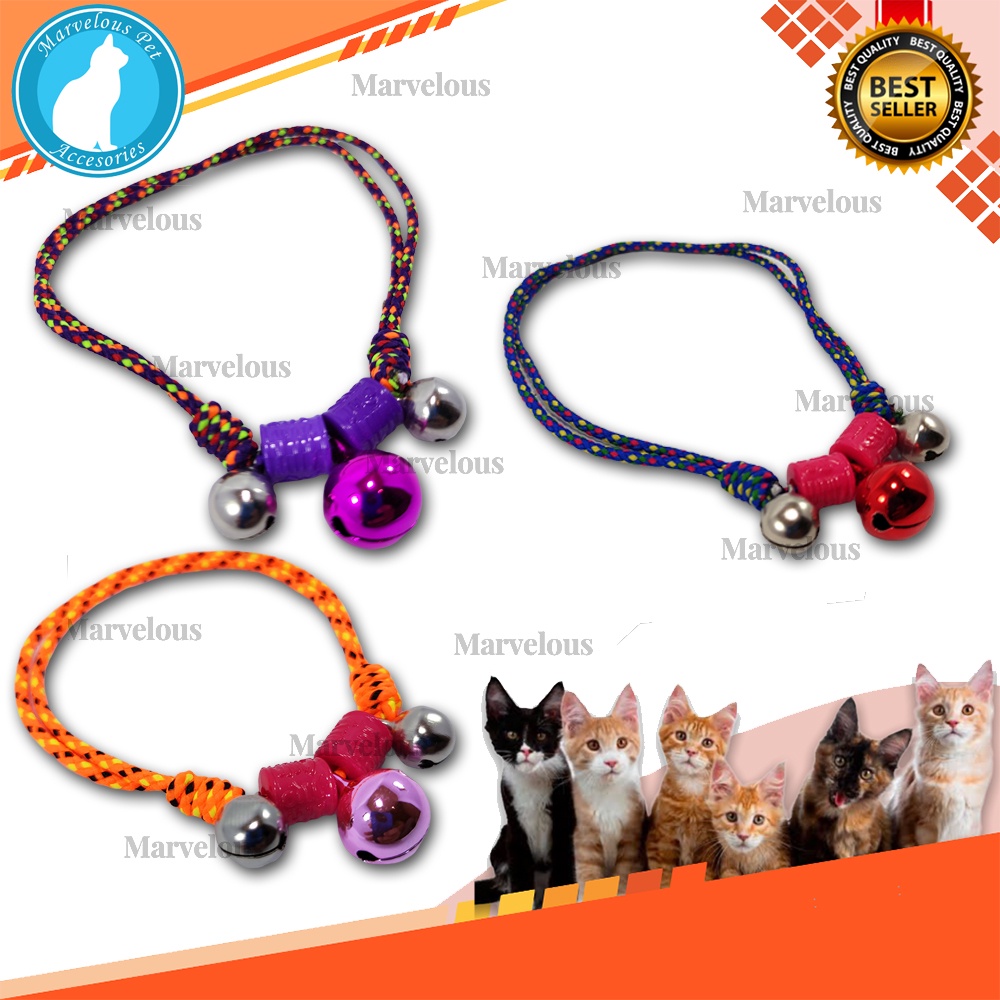 Kalung kucing tali prusik lonceng besar 14 mm / pet collar