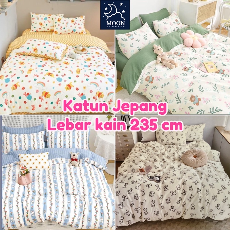 moon kain sprei meteran katun jepang lebar kain 235 cm motif anak baby cute kawai bear shabby chic a