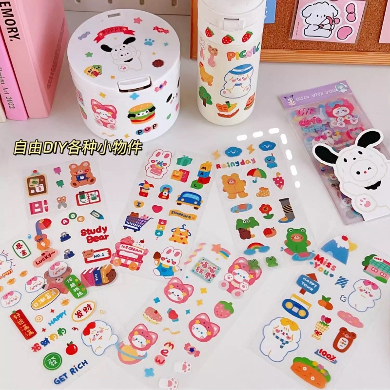 10 LEMBAR STIKER LUCU AESTHETIC DECO PLANNER DIARY BUNGA SCRAPBOOKING KIYOWO KAWAII GAYA KOREA UNIK KARAKTER KARTUN HEWAN PELIHARAAN ANAK PEREMPUAN ORGANIZER DEKORASI CASING LAPTOP HP BOTOL AIR MINUM VIRAL MURAH TAHAN AIR CUTE